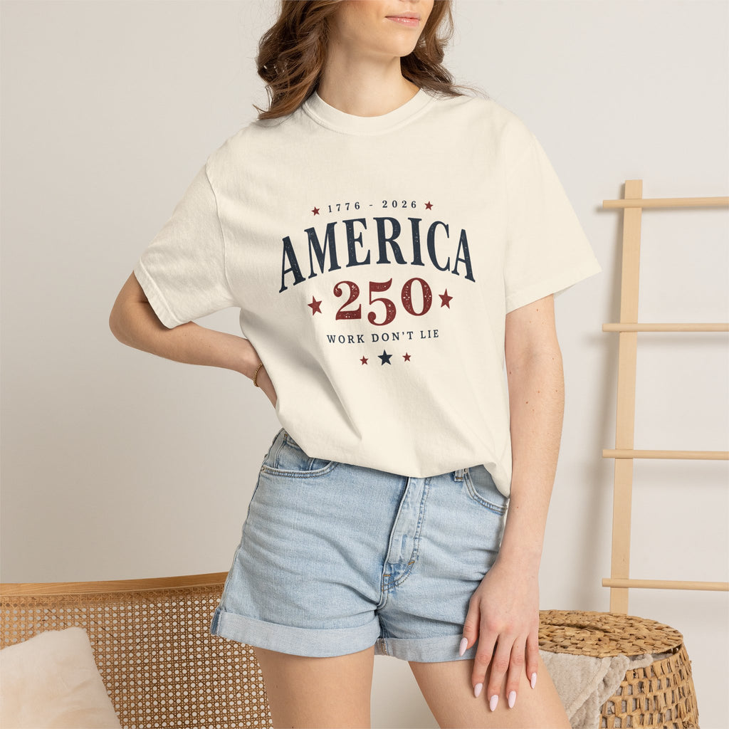 America 250 Tee | Country Built Patriotic Western Graphic | 1776-2026 | Comfort Colors 1717