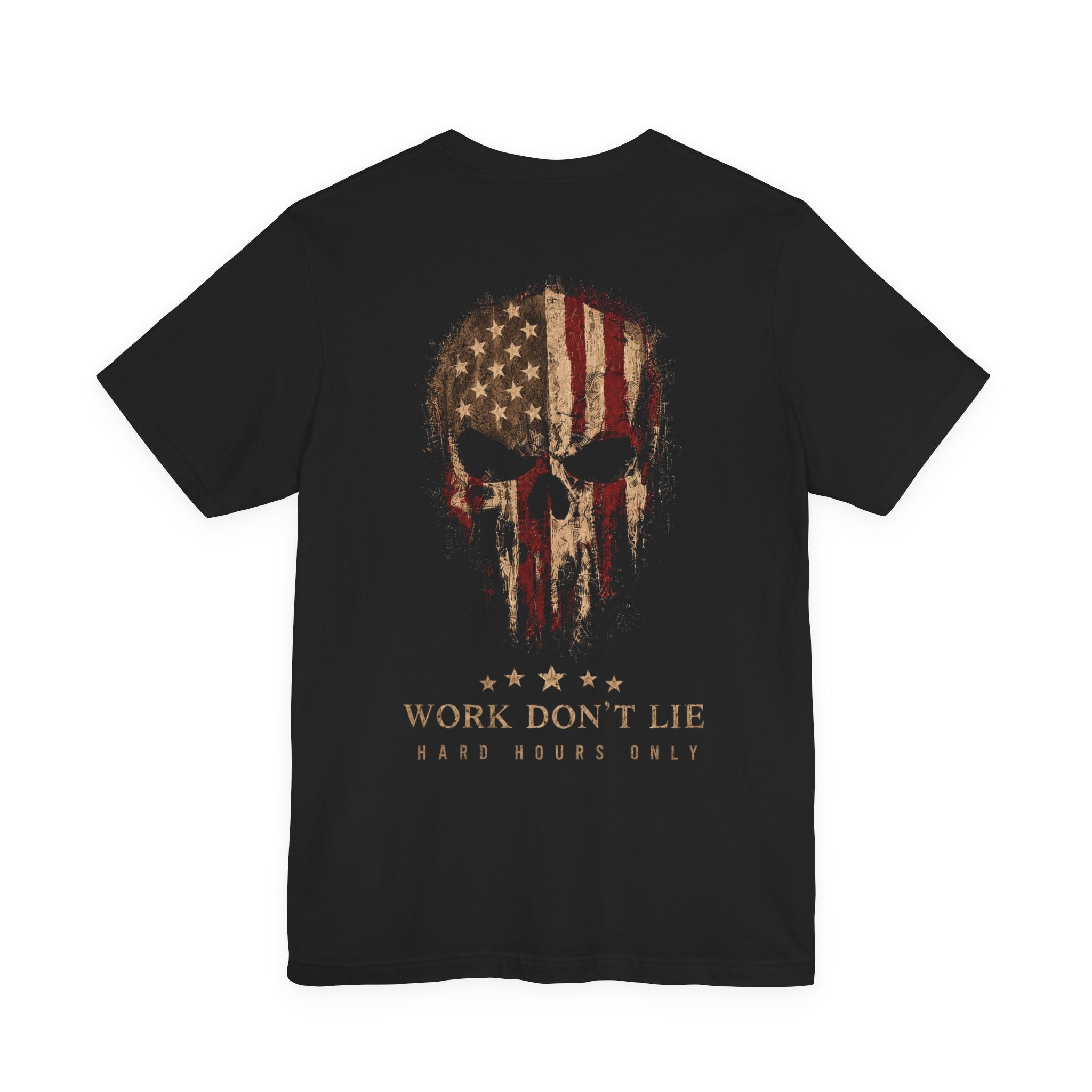 WDL Skull Flag Patriot Tee | Bella Canvas 3001 | Work Don't Lie Co.