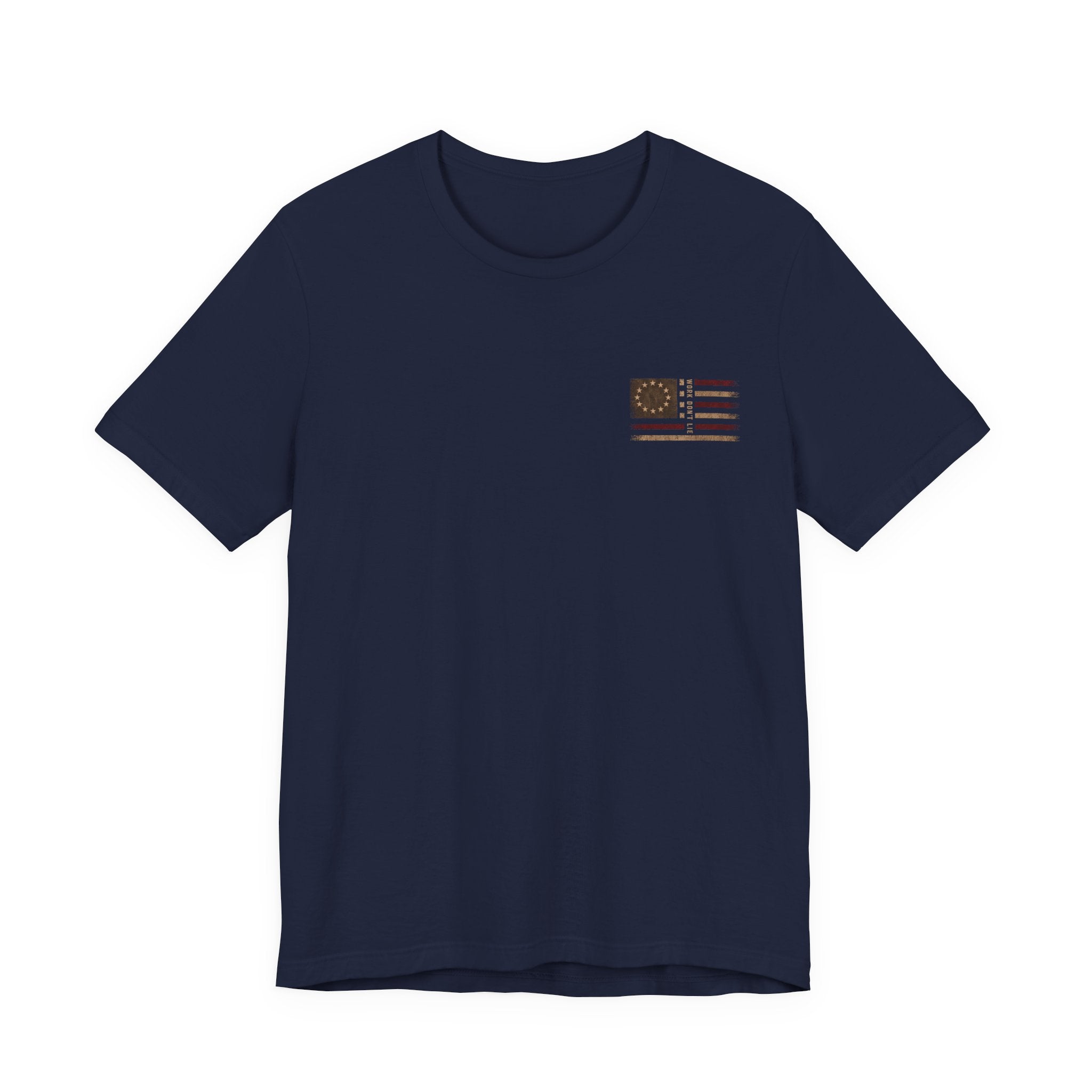 WDL Skull Flag Patriot Tee | Bella Canvas 3001 | Work Don't Lie Co.