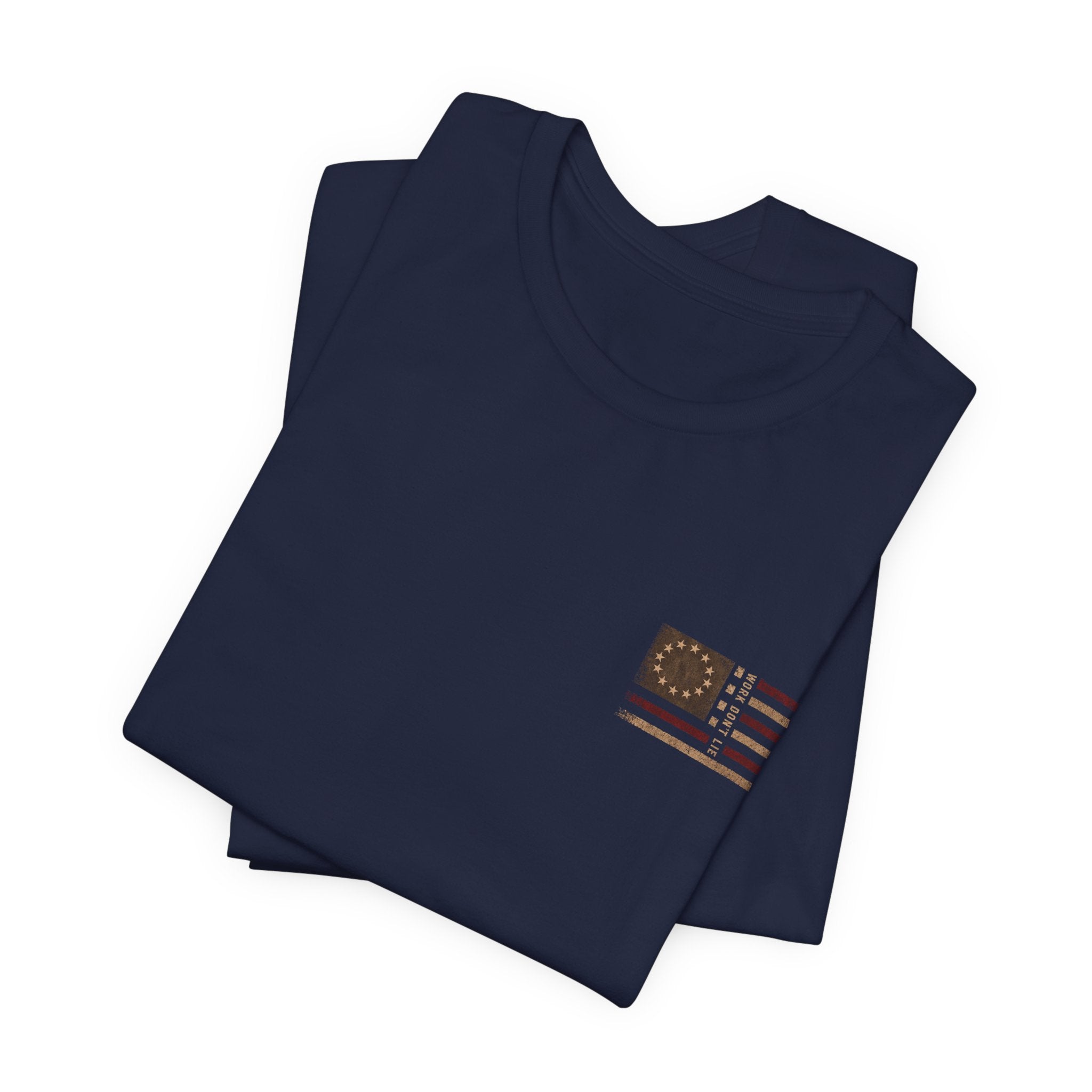 WDL Skull Flag Patriot Tee | Bella Canvas 3001 | Work Don't Lie Co.