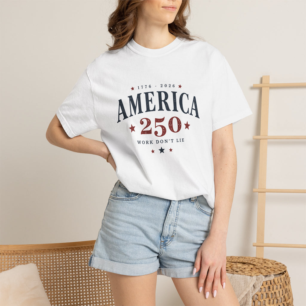 America 250 Tee | Country Built Patriotic Western Graphic | 1776-2026 | Comfort Colors 1717