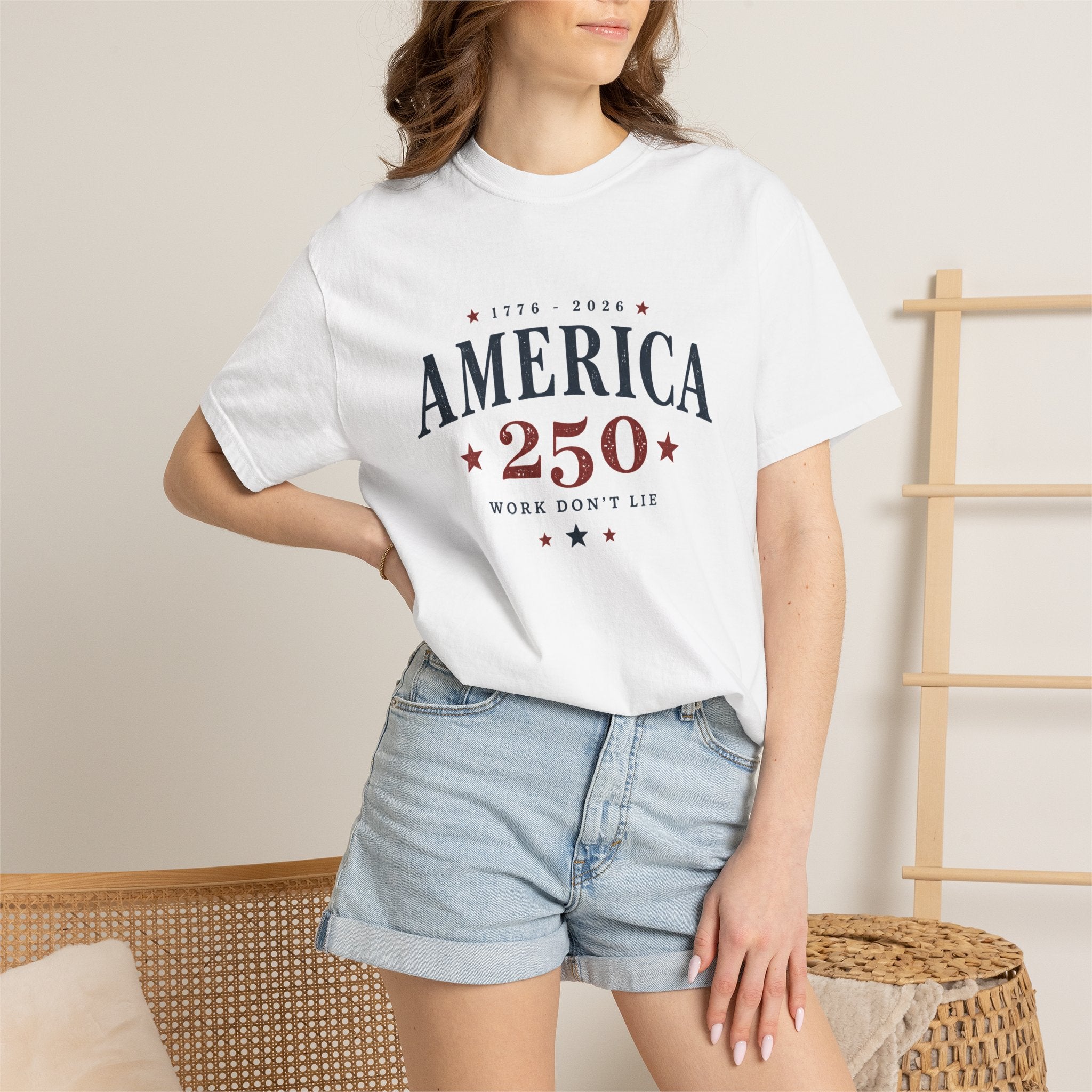 America 250 Tee | Country Built Patriotic Western Graphic | 1776-2026 | Comfort Colors 1717