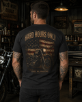 Hard Hours Only Motorcycle Tee custom mockup 3