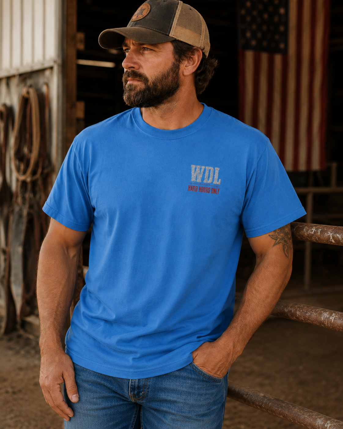 Work Don't Lie Western Rider Tee mockup 4