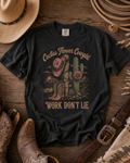 Cactus Flower Cowgirl black tee mockup 1